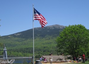 Flag and mountain