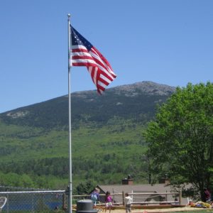 Flag and mountain