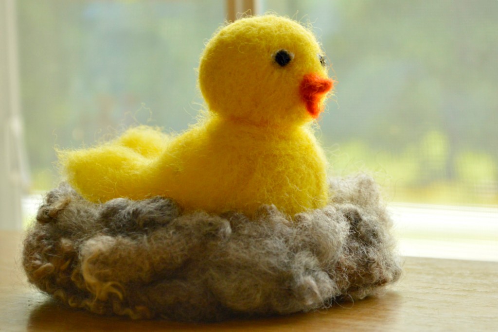 needle felted chick
