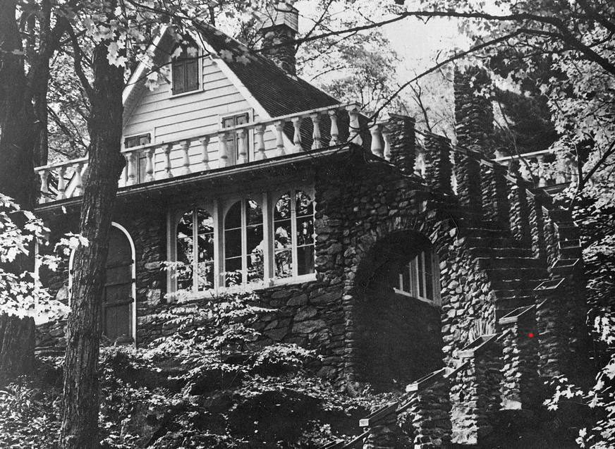 madame Sherri's mansion with exterior stone staircase